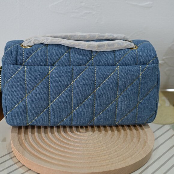 Coach Blue Quilted Bag with Gold Accents (Tabby 26) - Picture 5 of 9